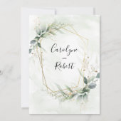 Elegant Greenery Wedding Sjabloon Kaart (Achterkant)