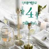 Elegant Greenery Wedding Table Number Card Kaart