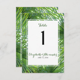 Elegant Greenery Wedding Table Number Kaart