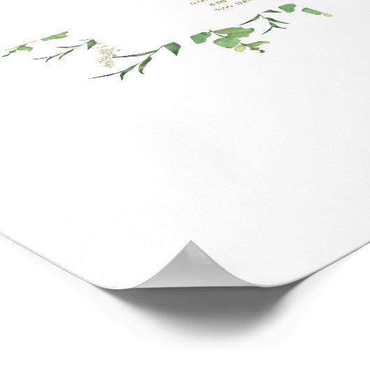 Elegant Greenery Wedding Welcome Poster (Hoek)