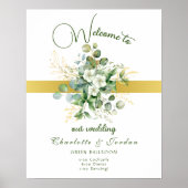 Elegant Greenery Wedding Welcome Poster (Voorkant)