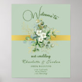 Elegant Greenery Wedding Welcome Poster (Voorkant)