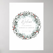 Elegant greenery wedding welcome sign poster (Voorkant)