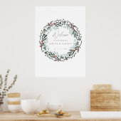 Elegant greenery wedding welcome sign poster (Keuken)