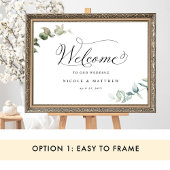 Elegant Greenery Wedding Welcome Sign Poster