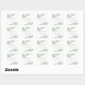Elegant Greenery Wedding Welcome Square Sticker (Vel)