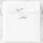 Elegant Greenery Wedding Welcome Square Sticker (Tas)
