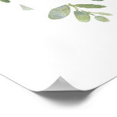 Elegant Greenery Wedding Welkom Poster (Hoek)