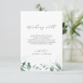 Elegant Greenery Wedding Wishing Well Kaart (Staand voorkant)