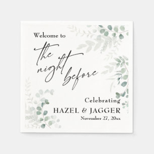 Elegant Greenery Welkom in de nacht voor Servet