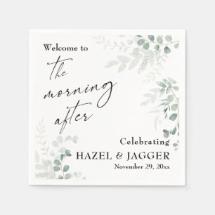 Elegant Greenery Welkom na de ochtend Servet