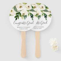 Elegant Greenery White Floral Afstuderen