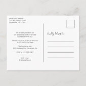 Elegant Greenery White Floral Elopement Wedding Aankondigingskaart (Achterkant)