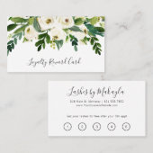Elegant Greenery White Floral Lashes Business Klantenkaartje (Voorkant / Achterkant)