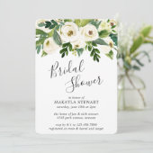 Elegant Greenery White Floral Vrijgezellenfeest Kaart (Staand voorkant)