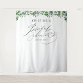 Elegant Greenery White Floral Vrijgezellenfeest Wandkleed (Voorkant)