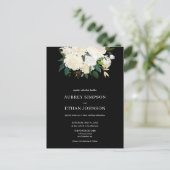 Elegant Greenery White Flowers Wedding Uitnodiging Briefkaart (Staand voorkant)