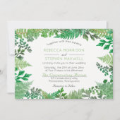 Elegant Greenery | Wild Ferns Wedding Invitation Kaart (Voorkant)