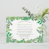 Elegant Greenery | Wild Ferns Wedding Invitation Kaart (Staand voorkant)