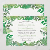 Elegant Greenery | Wild Ferns Wedding Invitation Kaart (Voorkant / Achterkant)