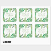 Elegant Greenery | Wild Ferns Wedding Vierkante Sticker (Vel)