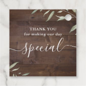 Elegant greenery wood bedankt voor de trouwe bruil bedankjes labels (Achterkant)