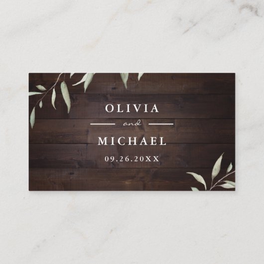 Elegant greenery wood website Plaats kaart Plaatskaartje (Achterkant)