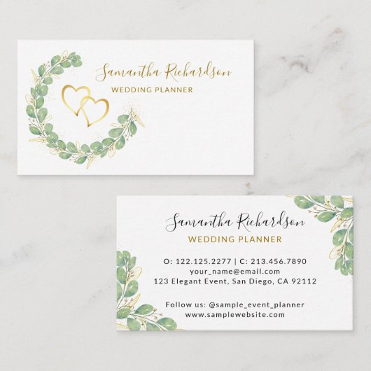 Elegant Greenery Wreath Eucalyptus Visitekaartje (Voorkant / Achterkant)