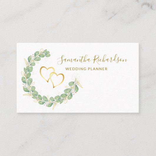 Elegant Greenery Wreath Eucalyptus Visitekaartje (Voorkant)