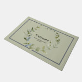 Elegant Greenery Wreath Familie Welkom Deurmat (Schuin)