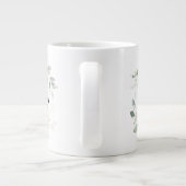 Elegant Greenery Wreath Monogram Initiaal "B" Naam Grote Koffiekop (Achterkant)