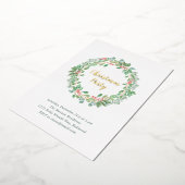 Elegant Greenery Wreath Rustic Kerstparty Folie Uitnodiging (Gedraaid)