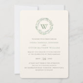 Elegant Greenery Wreath Waterverf Wedding Kaart (Voorkant)