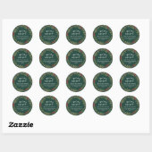 Elegant Greenery Wreath We’ve Moved Address Ronde Sticker (Vel)