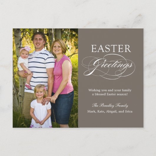 Elegant Greeting Easter Photo Card Post Card Feestdagenkaart (Voorkant)