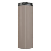 Elegant greige beige aangepaste naam text monogram thermosbeker (Achterkant)