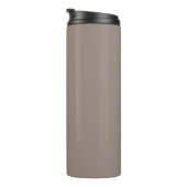 Elegant greige beige aangepaste naam text monogram thermosbeker (Geroteerd rechts)