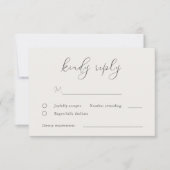 Elegant Greige Script Wedding RSVP Kaartje (Voorkant)