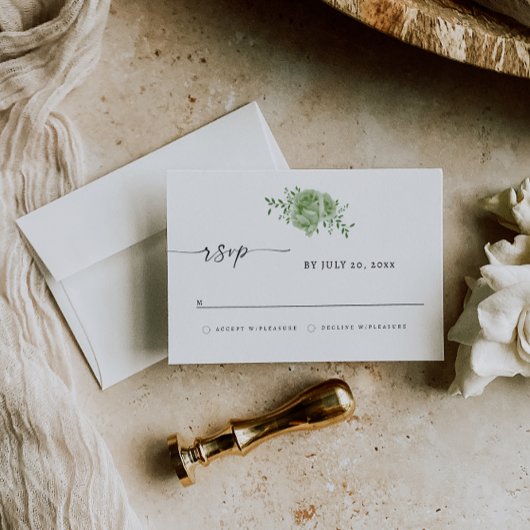 Elegant  greneery RSVP  Save The Date