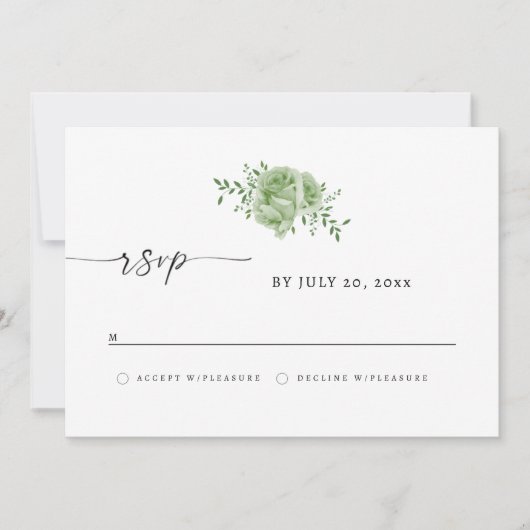 Elegant greneery RSVP Save The Date (Voorkant)