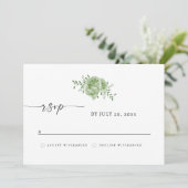Elegant  greneery RSVP  Save The Date (Staand voorkant)