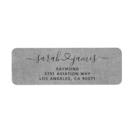 Elegant Grey aangesloten bij Love Wedding Return A Etiket