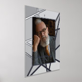 Elegant Grey Abstract Photo Memorial Funeral Folie Afdrukken (Laagn)