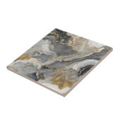Elegant Grey and Gold Liquid Marble Agate Tegeltje (Zijkant)