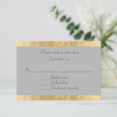 Elegant Grey and Gold Wedding RSVP Kaart (Staand voorkant)