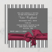 Elegant Grey and Maroon Birthday Invitation Kaart (Voorkant / Achterkant)