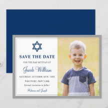 Elegant Grey and Navy Blue Bar Mitzvah Foto