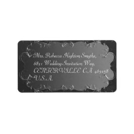 Elegant Grey and Silver Wedding Adresetiketten Etiket