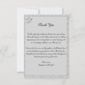 Elegant Grey and Silver Wedding Bells Dank u Bedankkaart (Voorkant)