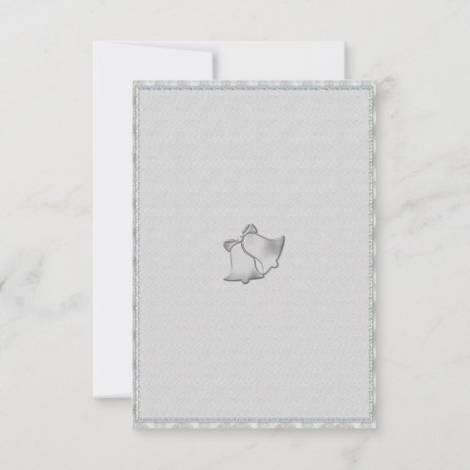 Elegant Grey and Silver Wedding Bells Dank u Bedankkaart (Achterkant)